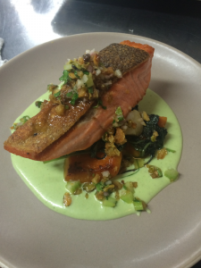 Chef Matt Elias' Steelhead and local delicata squash masterpiece 