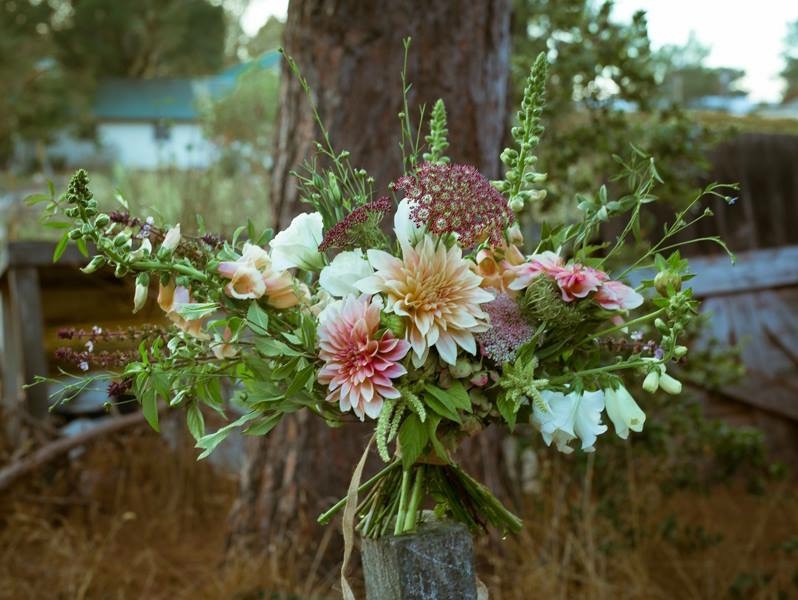 Bouquet of Dahlias design by Lennie Larkin